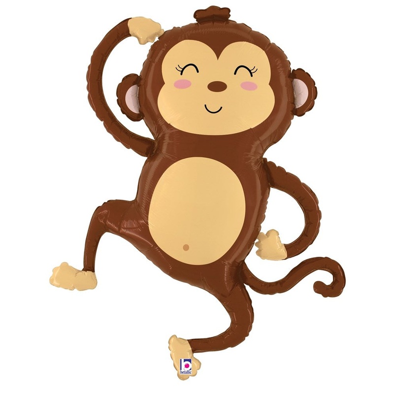 Betallic Jungle Monkey 33 inch Shaped Foil Balloon 1ct