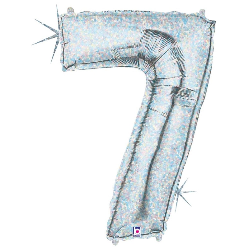 Betallic Number 7 34 inch Holographic Shaped Foil Balloon 1ct