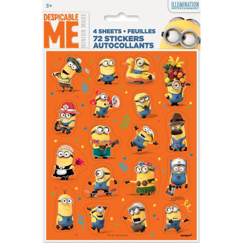 Despecable Me Sticker Sheet 4ct