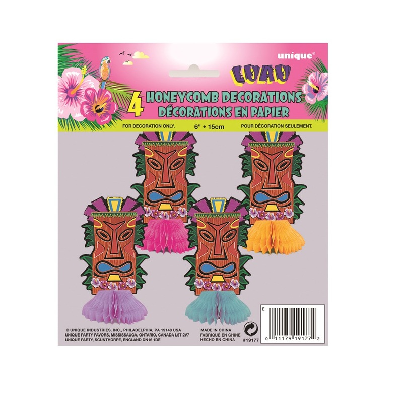 Luau Honeycomb Mini Totems 4ct