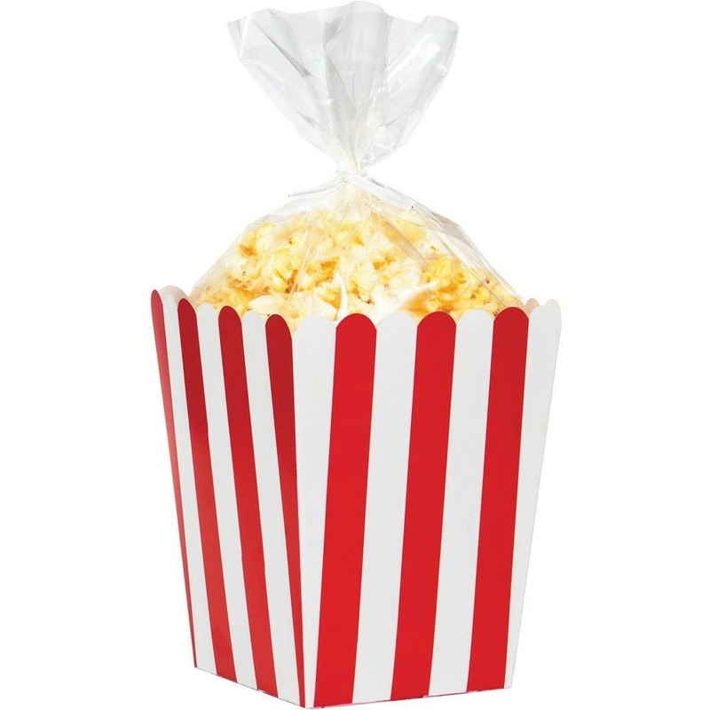 Popcorn Favor Boxes With Cello Bags 8Ct