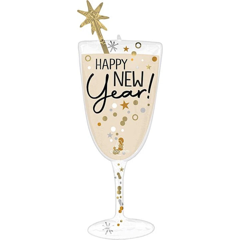 Anagram Happy New Year Bubble New Year 40 inch Foil Balloon 1ct