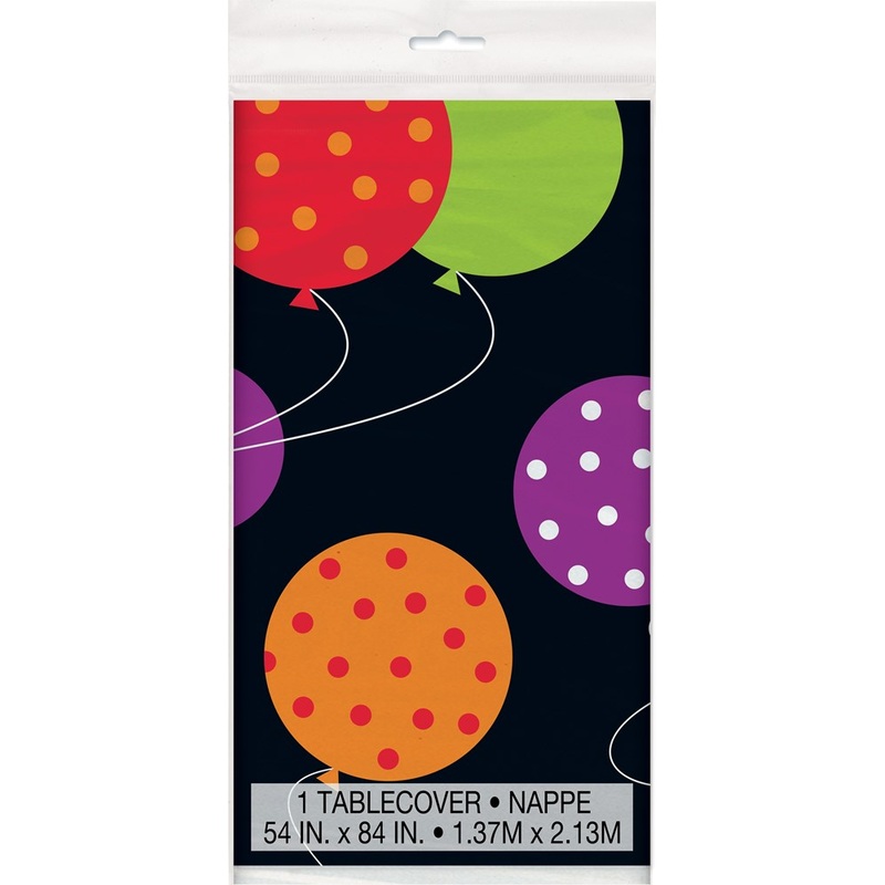 Birthday Cheer Rectangular Plastic Table Cover, 54" x 84"