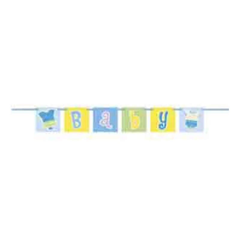 Blue Dot Baby Shower Block Banner