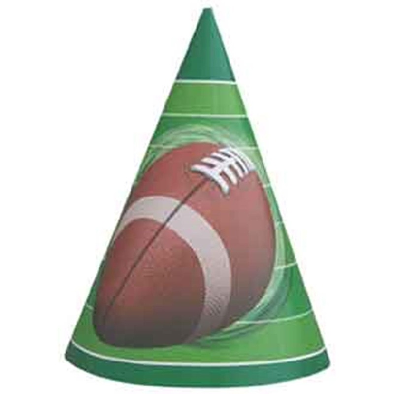 Football Spiral Party Hats 8ct