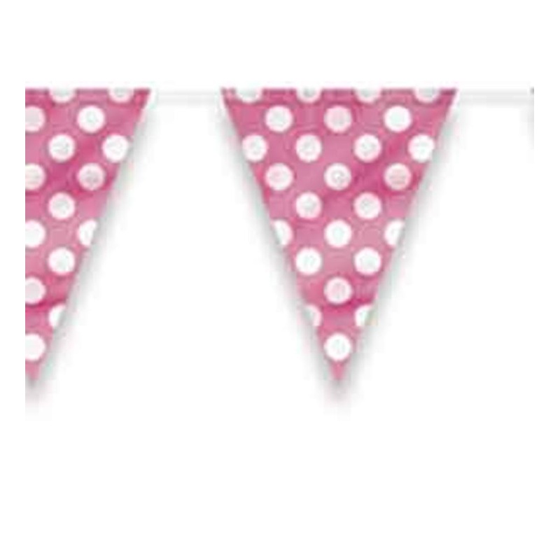 Hot Pink Dots Flag Banner 12ft