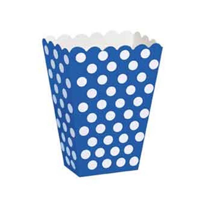 Royal Blue Dots Treat Boxes 8ct