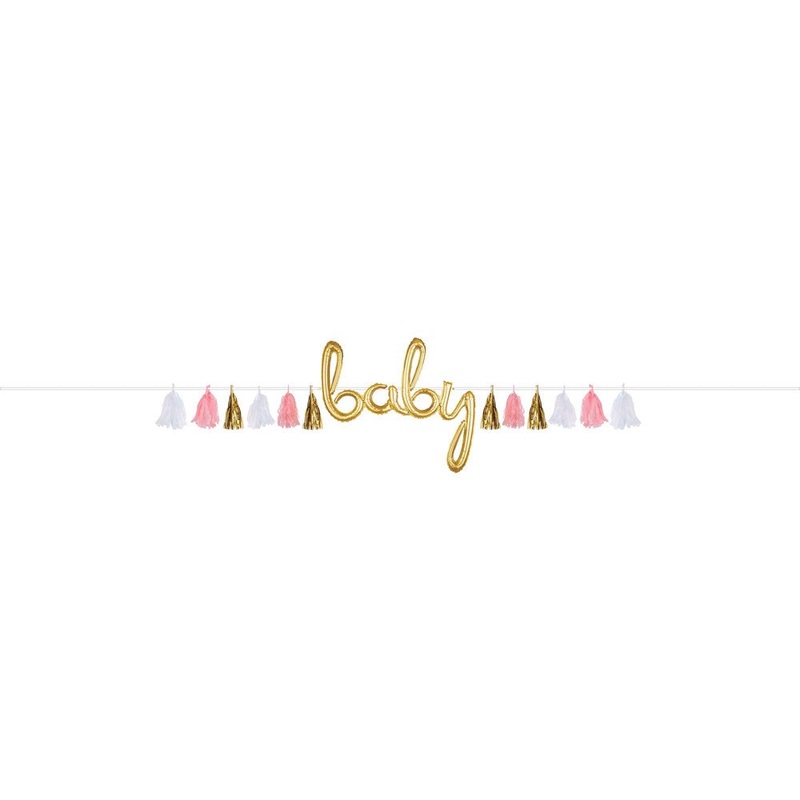 Tassel Banner LightPink-White-Gold 1ct