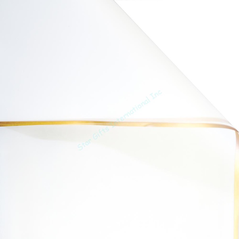White Flower Wrapping with Gold edge 20ct