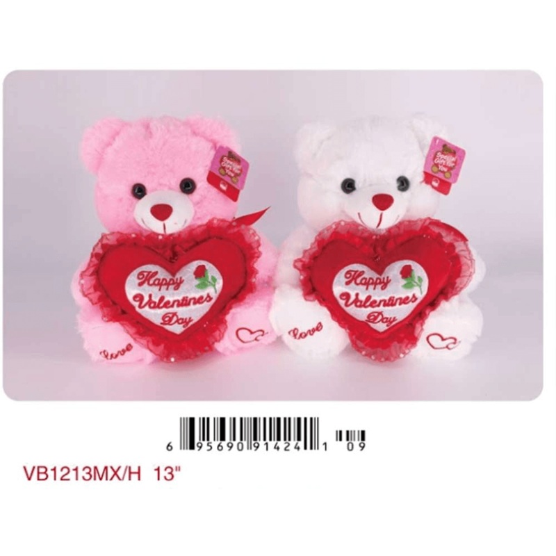 13in White Pink Bear Mix Happy Valentines Day