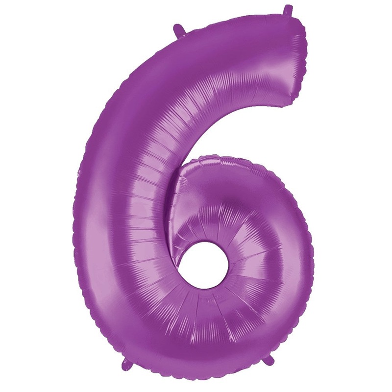 Betallic 6 Purple 34 inch Shaped Foil Balloon Polybagged 1ct