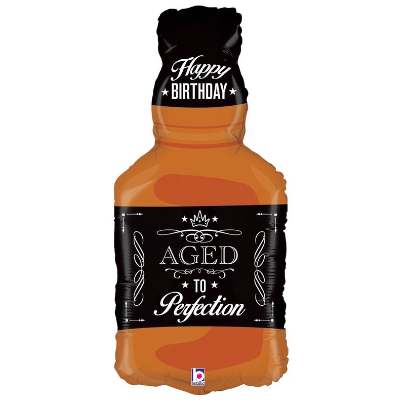 Betallic Aged to PerfectionWhiskey 31 inch Shaped Foil Balloon 1ct