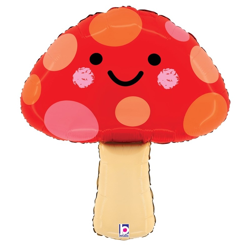 Betallic Mushroom 23 inch Foil Balloon Packaged