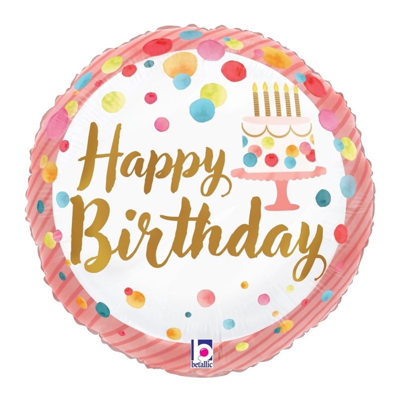 Betallic Satin Birthday Pink Party 4 inch Foil Balloon