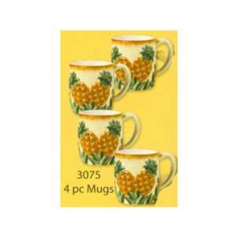Pineapple Mug Set 4pc