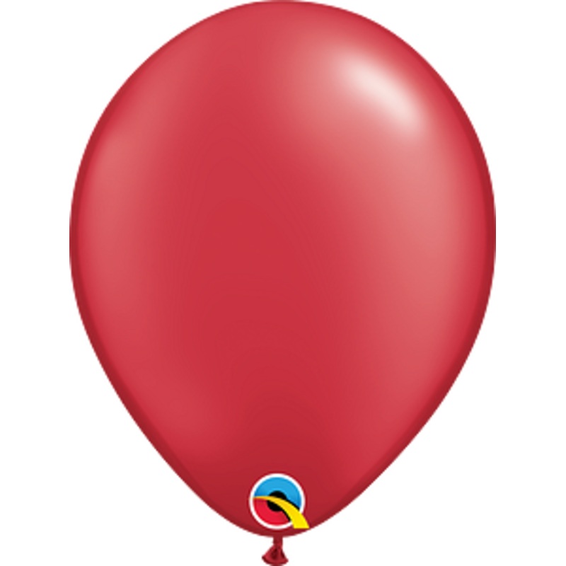 Qualatex 11 Inch Pearl Ruby Red Latex Balloon 100ct
