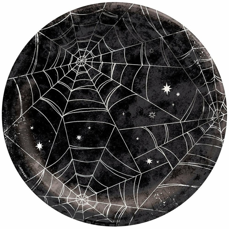 Spider Web Night 10in  Round Paper Plates 20ct