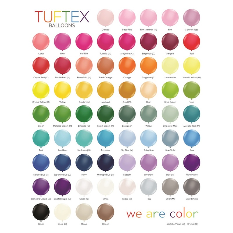 Tuftex Crystal Assortment 24 inch Latex Balloons 1ct