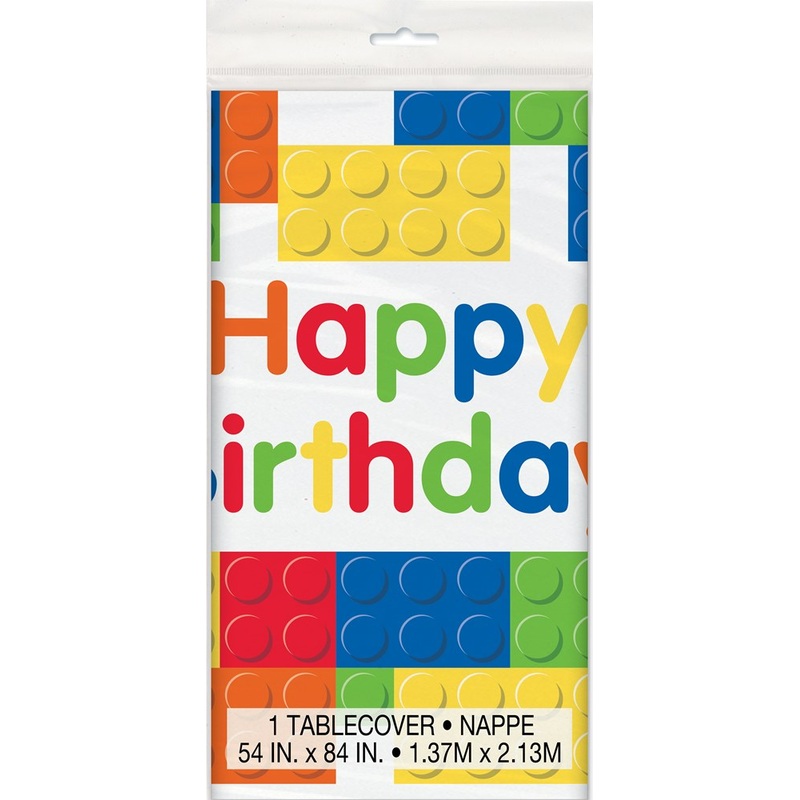 Building Blocks Birthday Tablecover 54x84