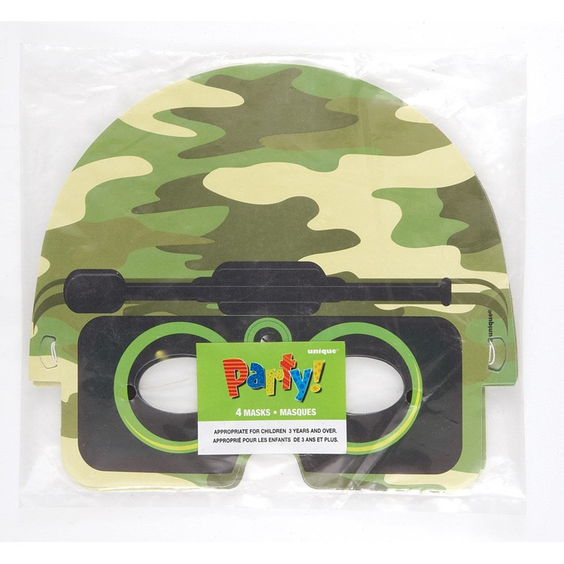 Camoflauge Birthday Mask 4ct