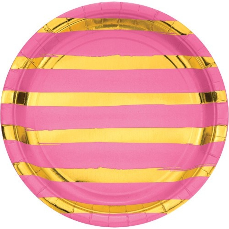Candy Pink Foil Plate (L) 8ct