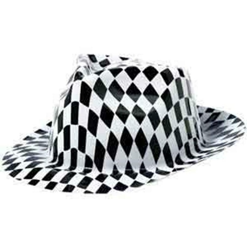 Classic 50s Fedora Hat Black White