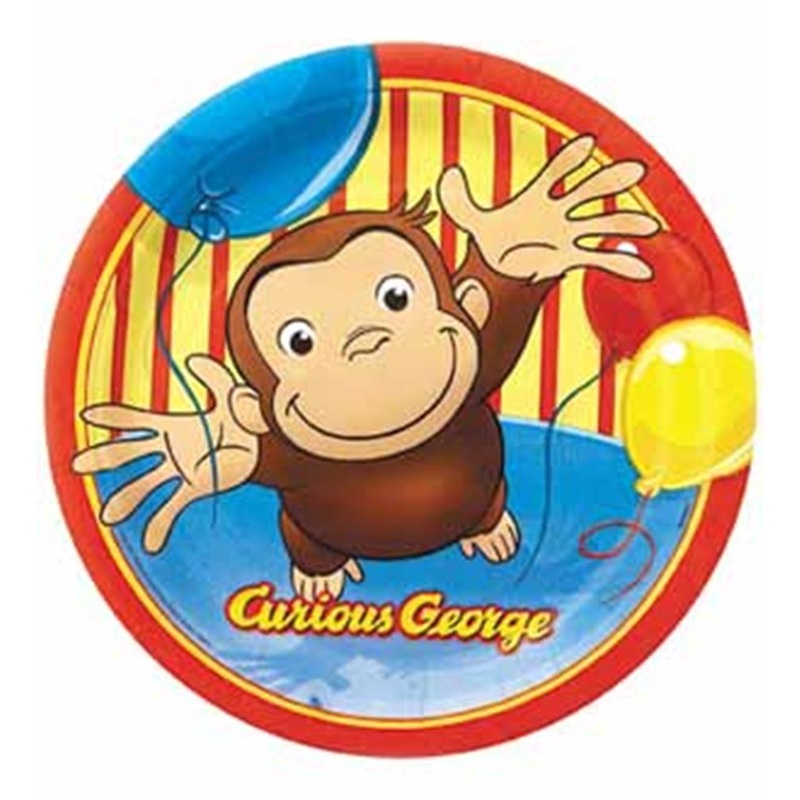 Curious George Plate (L) 8ct