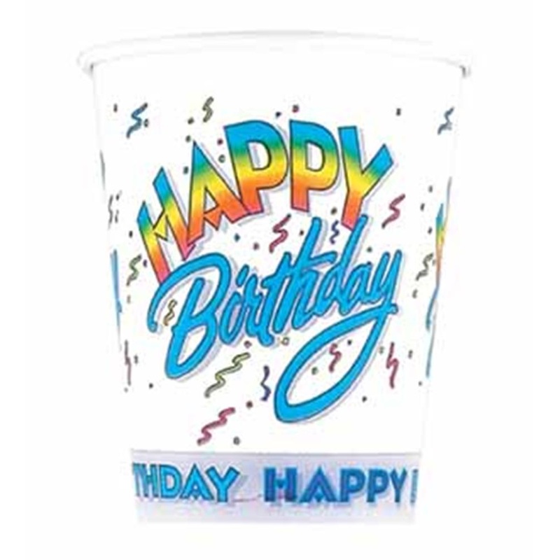 Happy Birthday II Cup 9oz 8ct