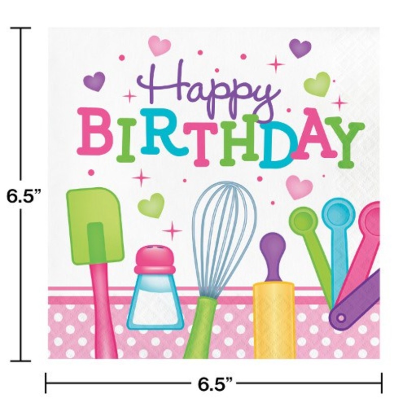 Little Chef Napkin (L) 16ct Happy Birthd
