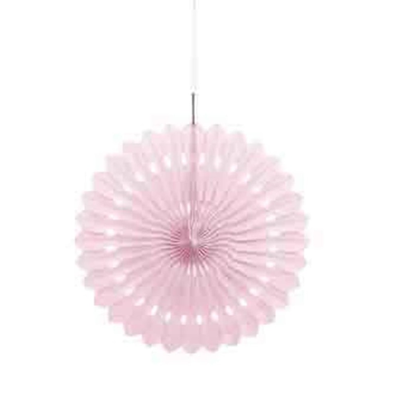 Lovely Pink Solid 16" Tissue Paper Fan