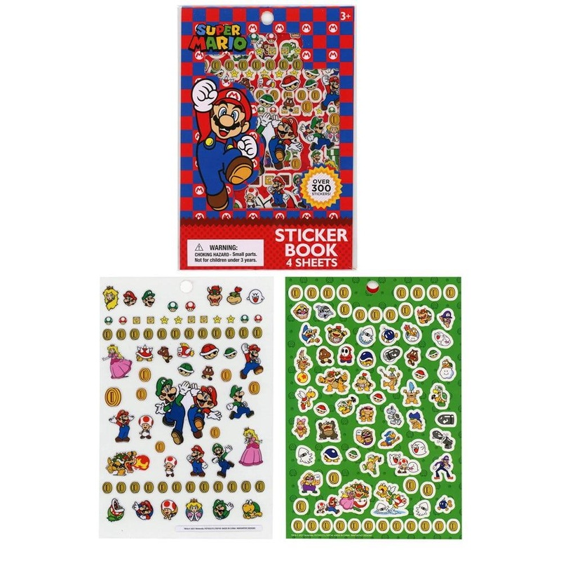 Mario Sticker Book With Puffy Stickers 4 Sheet 5.5x.10x8.25