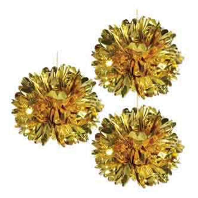 Metallic Fluff Ball - Gold