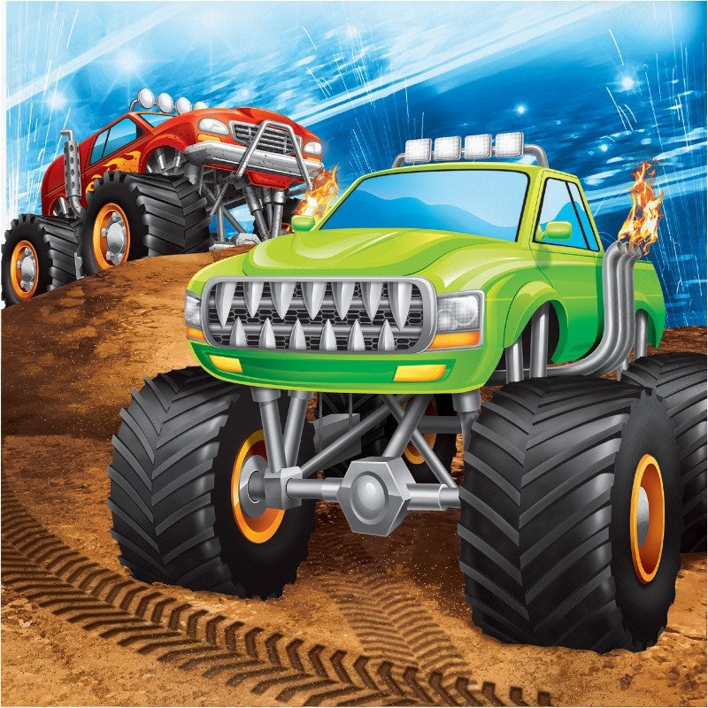 Monster Truck Rally Luncheon Napkin 16ct