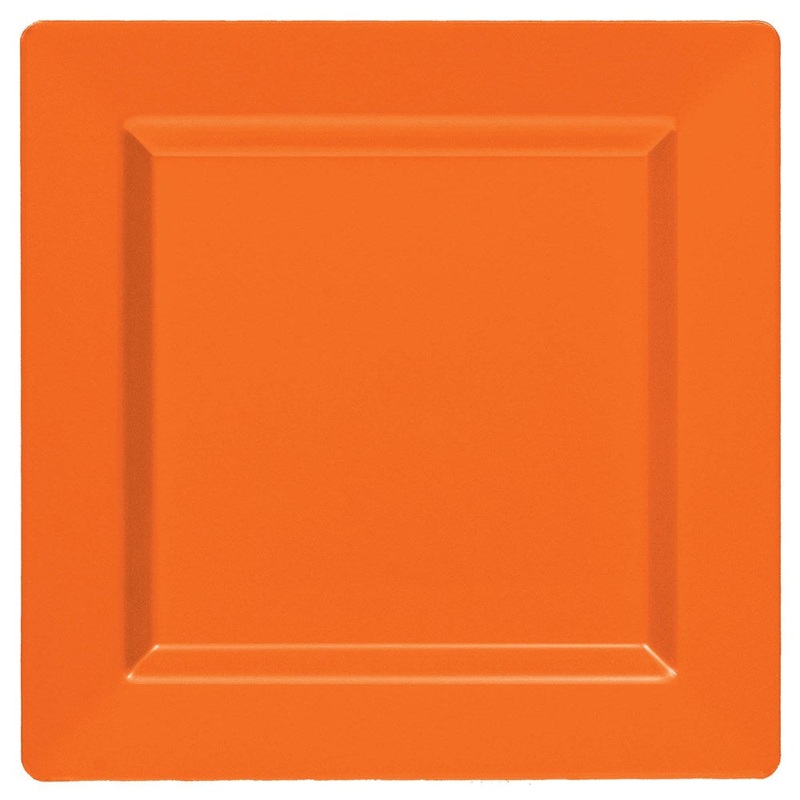 Orange Plate Square 7.25in 10ct