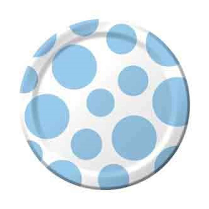 Pastel Blue Checron Plate 7in (L)