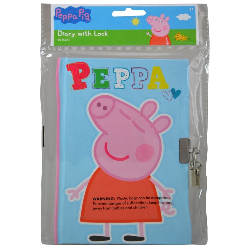 Peppa Pig Lock Diary 50sht 6x0.50x9