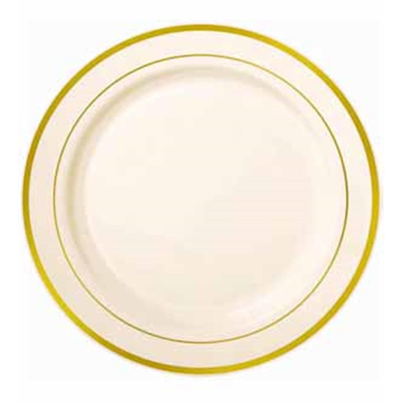 Premium Plastic Plate Gold Trim (L)12ct