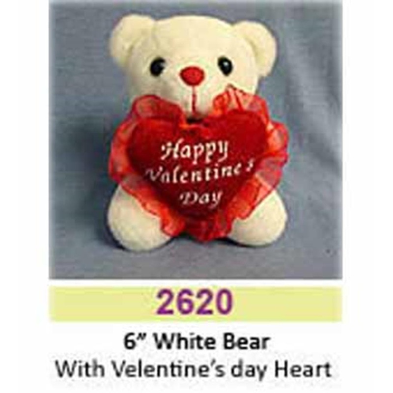 Bear W-Heart 6in (Happy Valentine)
