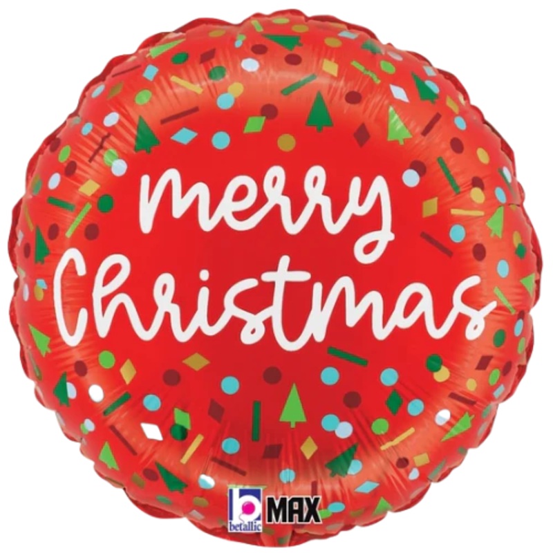 Betallic 18 inch Christmas Confetti MAX Float Foil Balloon 1ct