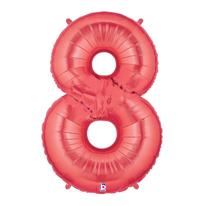 Betallic 8 Red 34 inch Shaped Foil Balloon Polybagged 1ct