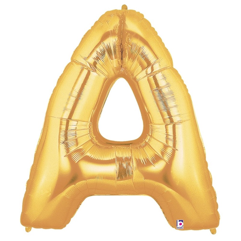Betallic A Gold 34 inch Shaped Foil Balloon 1ct