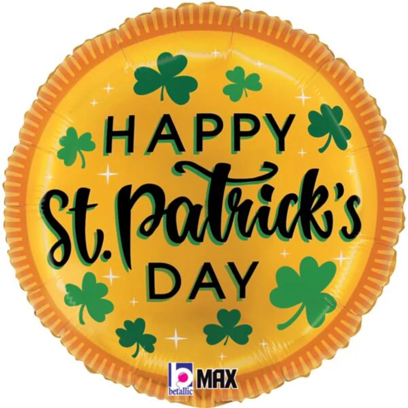 Betallic St Patricks Day Gold Coin 18 inch Foil Balloon 1ct