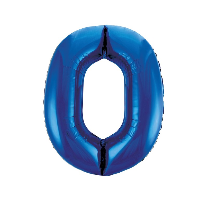 Jumbo Foil Number Balloon 34 inch Blue 0