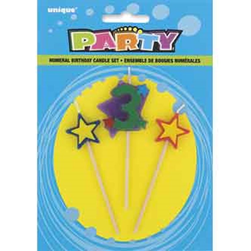 Star Birthday Candle Set - 3