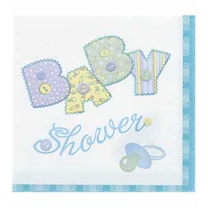 Baby Blue Stitching Napkin (S) 16ct
