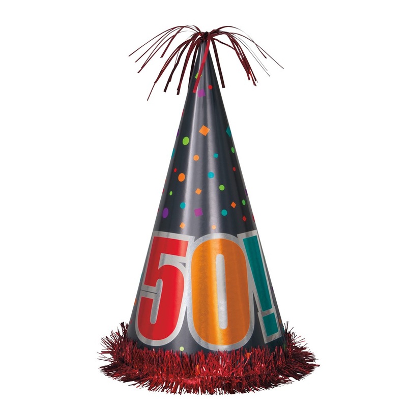 Birthday Cheer Jumbo Cone Hat 50 yr