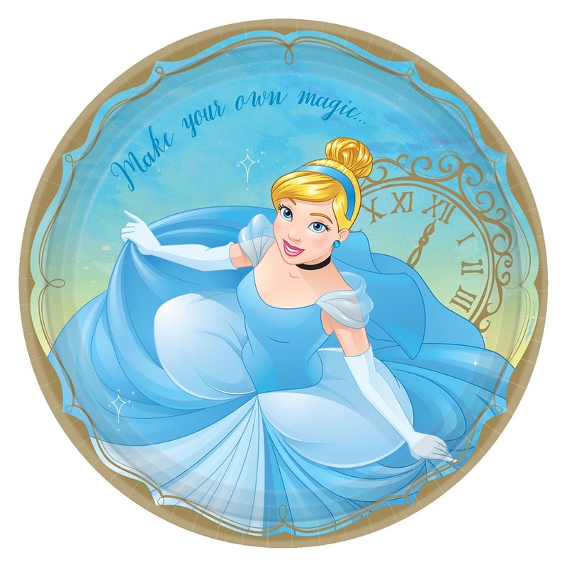 Disney Princess Round Plate Cinderella 9 inch 8ct