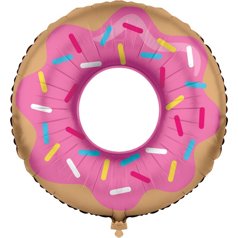 Donut Time Metallic Balloon 30 inch Donut Shaped 1ct