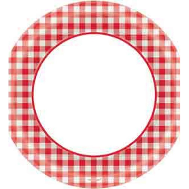 Gingham Picnic Plate 10in