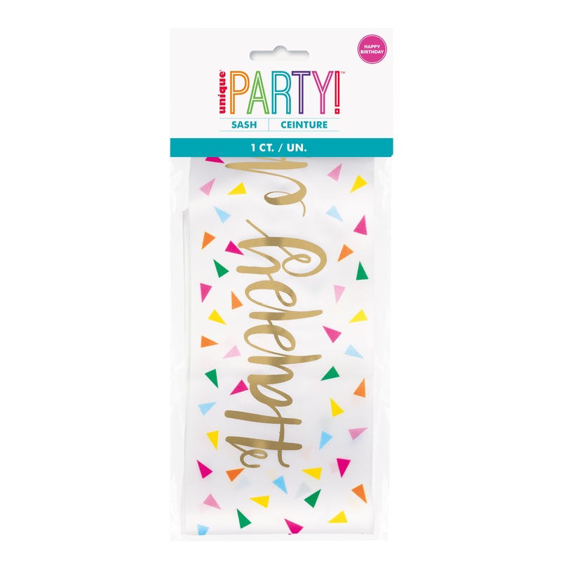 Gold Foil Hpy Bday Sash